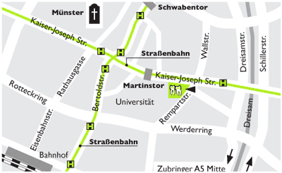 Anfahrt, Praxis Dr. Christian Mall, Freiburg Anfahrt, Praxis Dr. Christian Mall, Freiburg